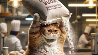 Poor chubby cat went for work for the first time #cat #chubbycat