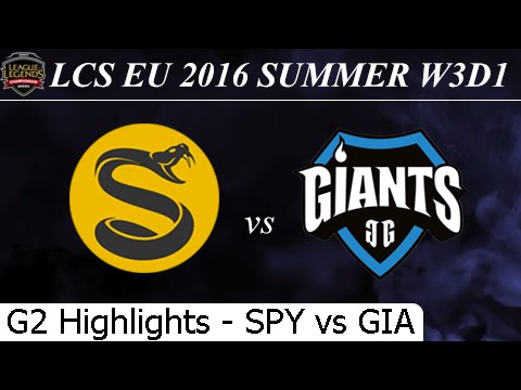 SPY vs GIA Game 2 Highlights - LCS EU Summer 2016 W3D1M5 Splyce vs Giants