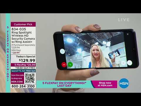 Ring Spotlight Wireless HD Security Camera with Ring Ass...