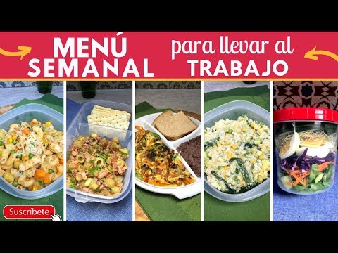 Menú semanal para llevar  al  TRABAJO (Por 50 pesos) | Cocina de Addy