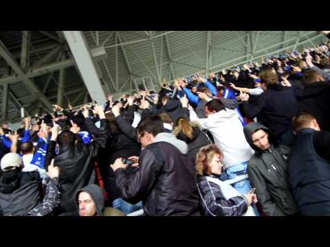 Anthem of Shakhtar Donetsk and fans of the Dynamo Kyiv. Fun