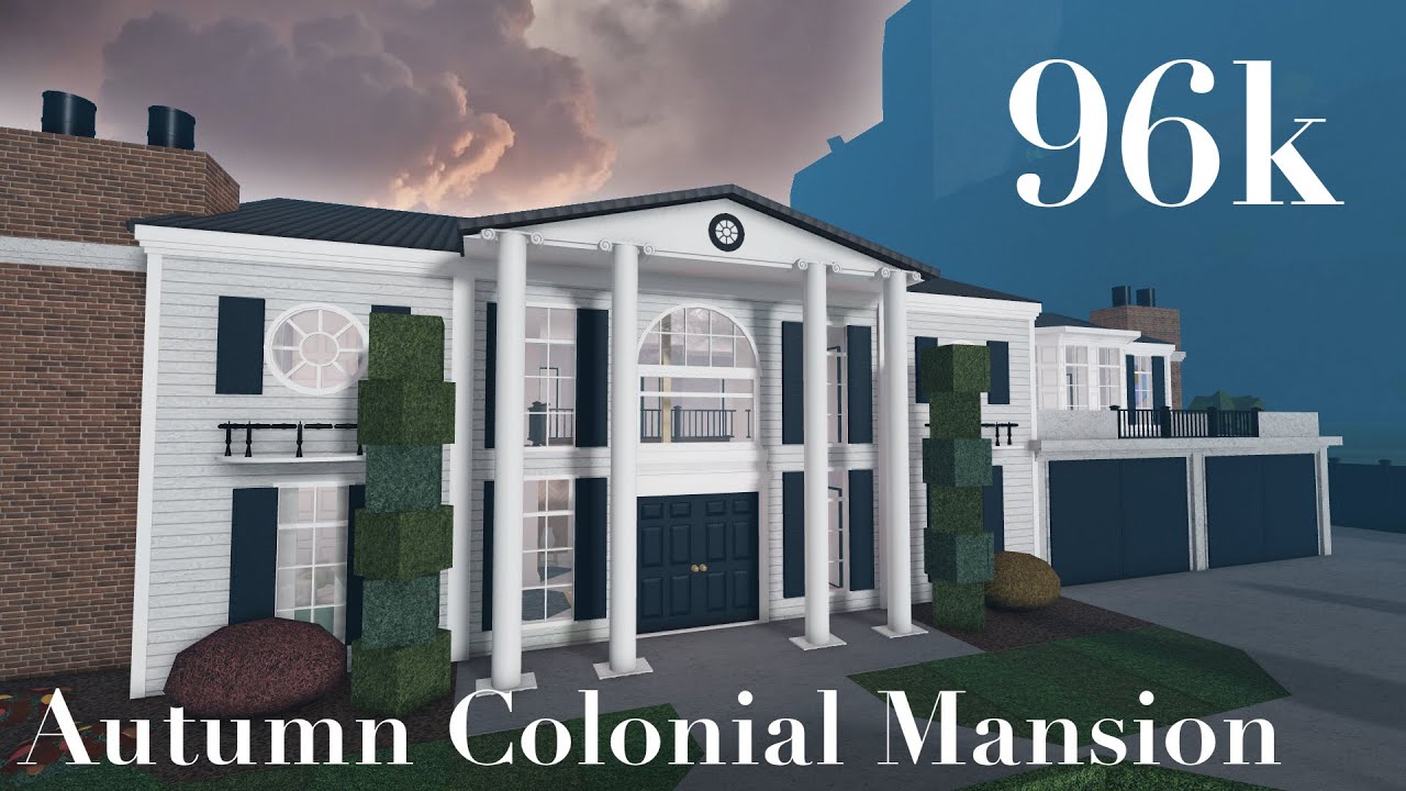 No Advanced Placement Autumn Colonial Mansion - Bloxburg Speedbuild - 96k, 8 bedrooms