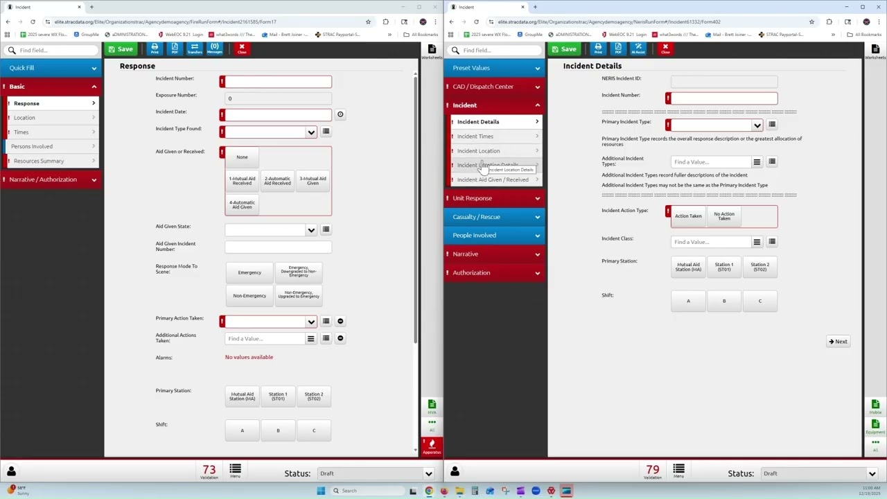 NERIS Form (Part 2) | Data Dictionary, Presets, and CAD Data