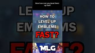 How To Level Up You Emblems FAST! Mobile Legends #shorts