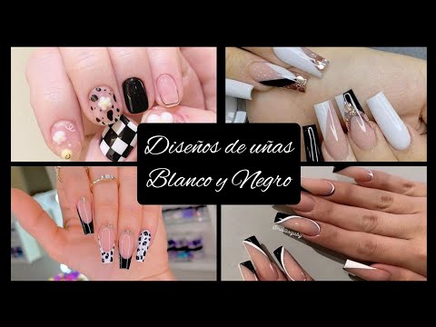 DISEÑOS DE UÑAS NEGRO Y BLANCO 2022 #uñasdecoradas #uñas2022 #diseñosdeuñas #tendenciaenuñas #desing