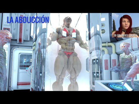 muscle woman 3d / muscle growth animation / La abducción