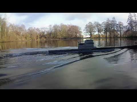 Rc Uboot Robbe (umbau zu Typ 7/c) Testfahrt vor Lackierung