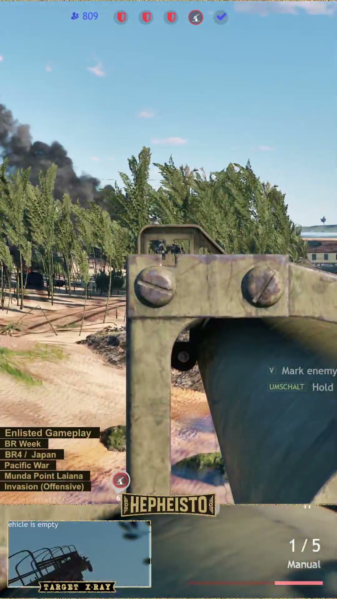 Paratrooper eliminates Tank M8 Scott with RPzB. 43 Ofenrohr