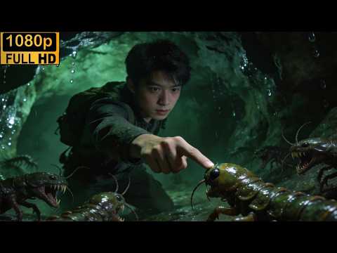 💥洞穴遭遇怪虫袭击，神秘小伙仅用一根手指就将怪虫斩杀！#movie #cdrama #drama #悬疑 #冒险