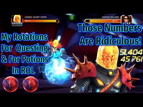 Cosmic Ghost Rider Is Awesome! My Rotations For Event Questing & For Potion Farming In Rol | MCOC