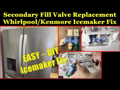 Whirlpool Kenmore Secondary Water & Ice Maker Fill Valve Replacement Refrigerator. DIY Ice Maker Fix