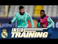 Real Madrid train ahead of Club Brugge