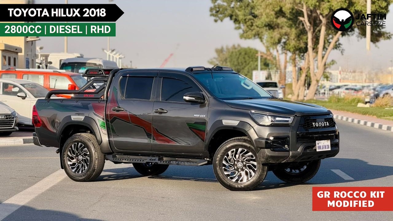 Toyota Hilux 2018| 2.8L DIESEL | AT | RHD | GR ROCCO KIT MODIFIED | GTK 4X4 SPORTS BAR WITH BASKET | ROOF MOUNTED video