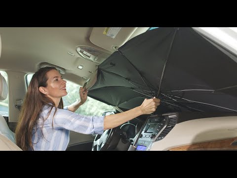 Black abs plastic foldable car windshield sunshade umbrella