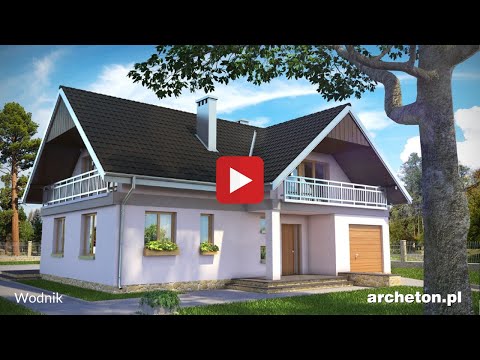 Projekt domu Wodnik - archeton.pl -  z użytkowym poddaszem 166,6 m2
