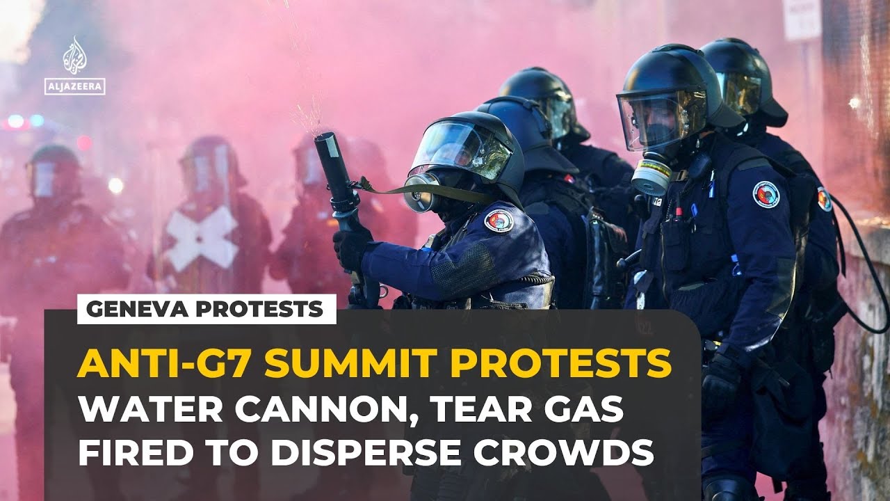 Thousands protest as Trump, other world leaders set to meet for G7 summit