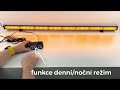 LED svetelná alej 12V / 24V - oranžová 72x1W LED s diaľkovým ovládaním / vodeodolná IP67 / ECE R10, R65 (1204mm) - Video Youtube