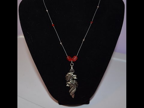 Jewelry Tutorial DIY Wire & Crystal Dragon Necklace