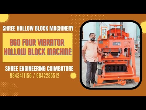 860 Mm Solid Concrete Brick Making Machine Four Vibrator Single Stroke