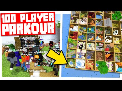 100 PLAYER vs MINECRAFT PARKOUR PARADISE 2!!