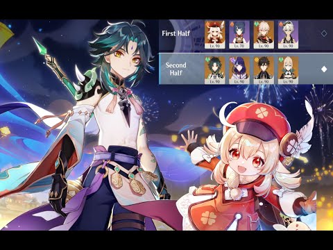 [Genshin Impact] Mono pyro Klee and Xiao Triple Crowned Floor 12 9 Star Clear