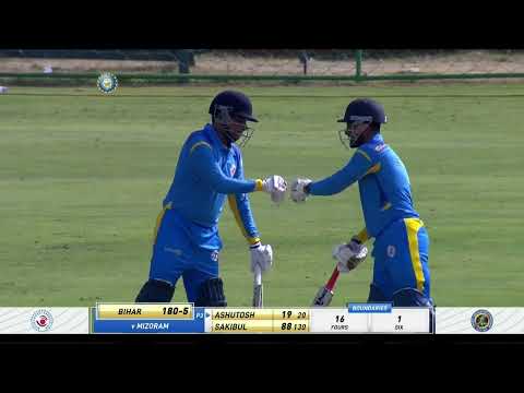 BIHAR vs Mizoram  Hilights Sakibul Gani 114 (60) solid innings against Mizoram 