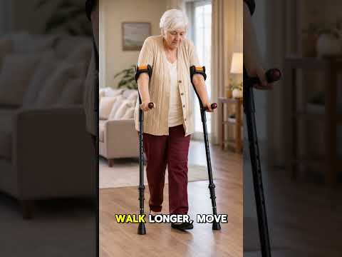 Shock Absorbing Suspension Crutches (Pair) | Fully Height Adjustable Forearm Crutches | Soft Touch Handles | Anti-Slip Rubber Tips