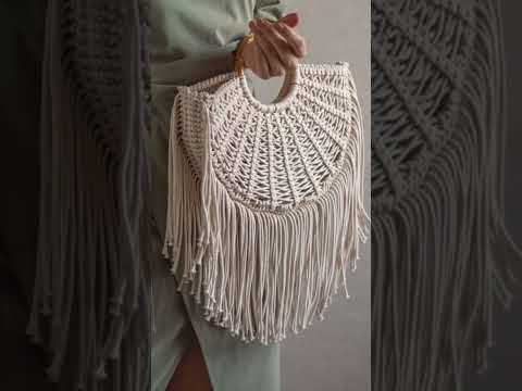 "Handwoven Beauty! The Perfect Macrame Bag for Every Occasion 💕"