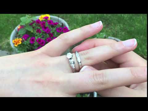 Graduated Engagement Ring Bridal Set (0.75 Ct. Twt.) - TwoBirch ST-ENG-287-WG-CH