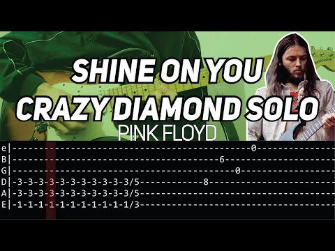 Pink Floyd - Shine On You Crazy Diamond solo (Guitar lesson with tab)