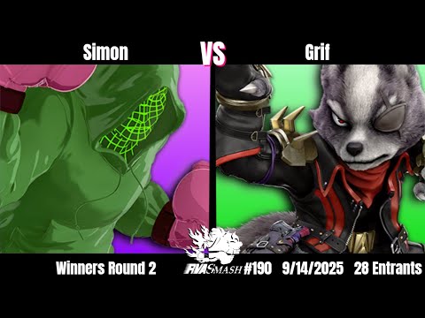 RVA Smash 190 | Simon (Little Mac) vs Grif (Wolf) | Winners Round 2 | 28 Entrants | SSBU