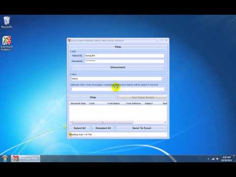 Excel Import Multiple Yahoo! Mail Emails Software