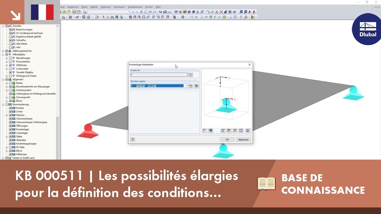 KB 000511 | Les possibilités élargies pour la définition des conditions d’appui dans RFEM 5