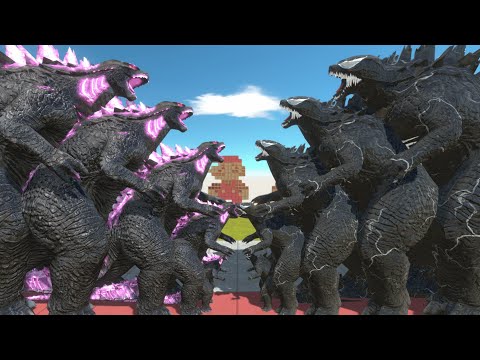 Dark Godzilla War - Growing GODZILLA 2014 New Empire VS Growing Black VENOM GODZILLA 2014 - ARBS