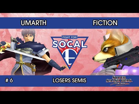 Fight For SoCal 6 - Umarth (Marth) VS Fiction (Fox) - SSBM - Losers Semis