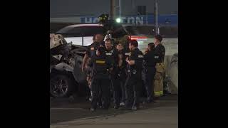 Passenger deceased after Mustang crashes into Acura stopped on Southwest Freeway shoulder