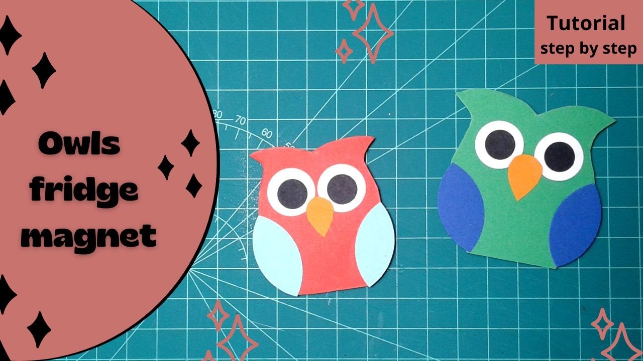 Owls fridge magnet, tutorial step by step