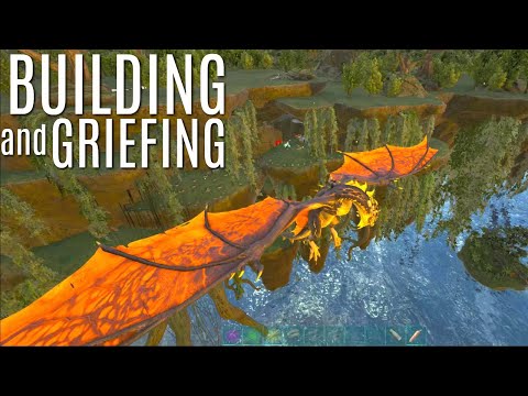 BUILDING UP THE BASE and Griefing the Server - Crystal Isles (E7) - ARK Survival