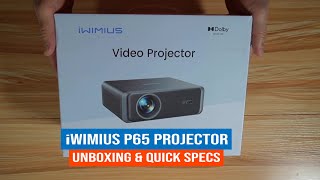 iWIMIUS P65 Smart Projector Unboxing and Specs