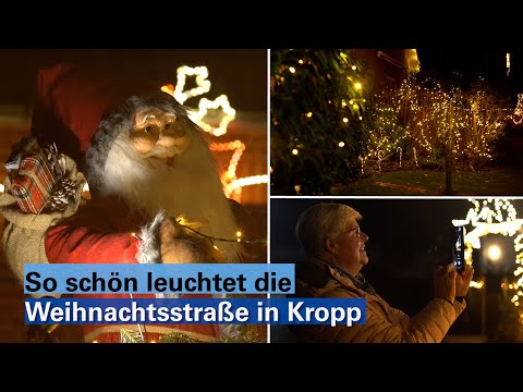 So schön leuchtet die Norderstraße in Kropp in der Weihnachtszeit