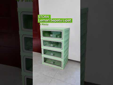 Gambar Stora Lemari Sepatu Lipat 4 Pintu - Hijau