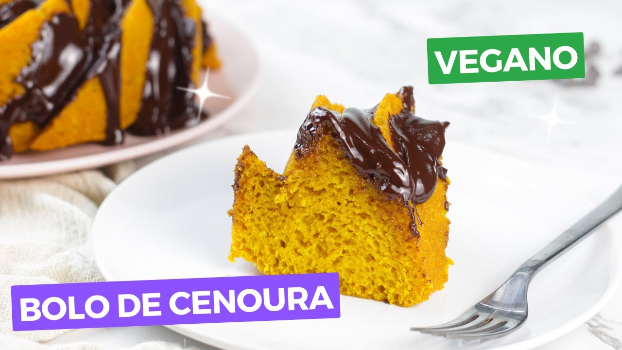 BOLO de CENOURA🥕 SUPER FOFO e FÁCIL VEGANO (com cobertura de CHOCOLATE🍫)
