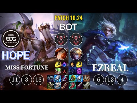 EDG Hope Miss Fortune vs Ezreal Bot - KR Patch 10.24