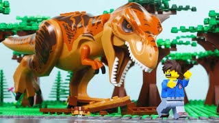 LEGO T-Rex Attack | LEGO Jurassic World T-Rex Portal Chase | Billy Bricks