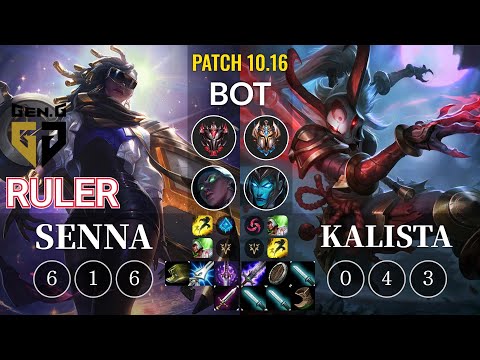GEN Ruler Senna vs Kalista Bot - KR Patch 10.16