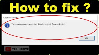 Fix There was an error opening this document. Access denied (solved) | Adobe Reader PDF Error
