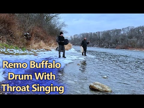 16" Remo Buffalo Drum (Bahia) and Throat Singing in Winter