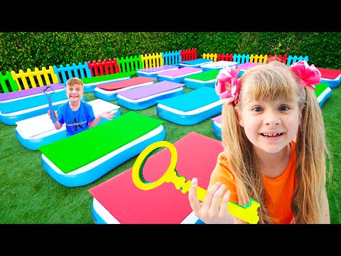 Diana and Oliver Inflatable Maze Challenge and Other Adventure Stories for Kids