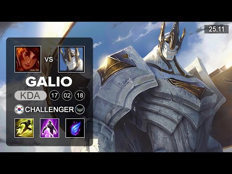 Galio vs Taliyah Mid - KR Challenger - Patch 25.11 Season 15