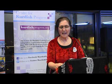 Turkan Ozkan, director of Kurdish People's Assembly, speaks at Newroz Reception at London City Hall